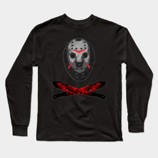 Horror Movie Mask and Machete Long Sleeve T-Shirt